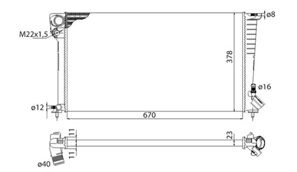 Radiator, engine cooling
